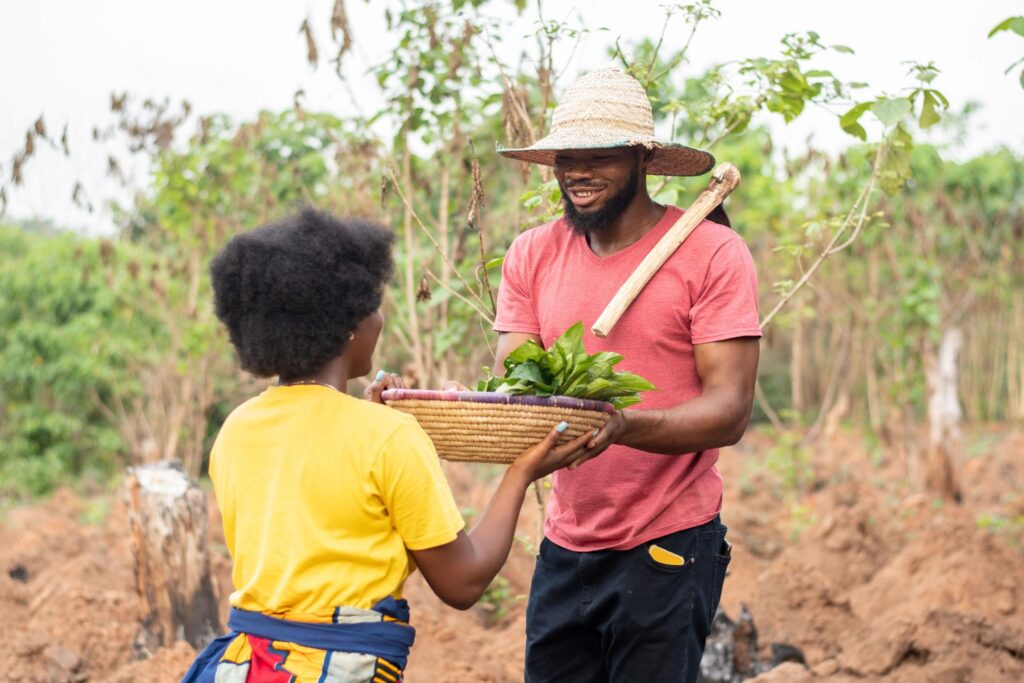 volunteers teaching farming Africa